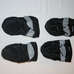 Dog Boots Black Gray Sz 6 Booties Non-Slip 4Pc New Paw Protector Shoes